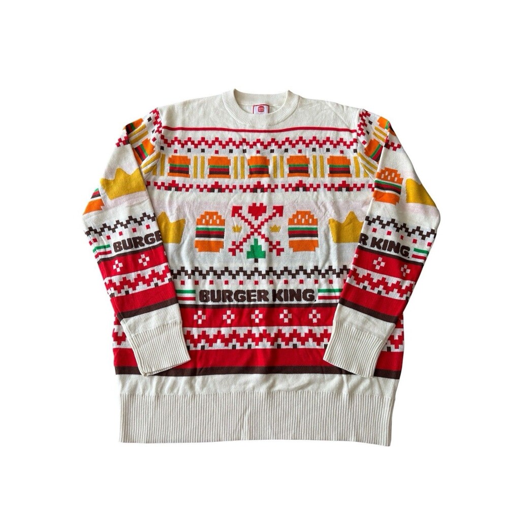 Burger King 2023 Merchandise RARE Ugly Christmas Sweater Size XS